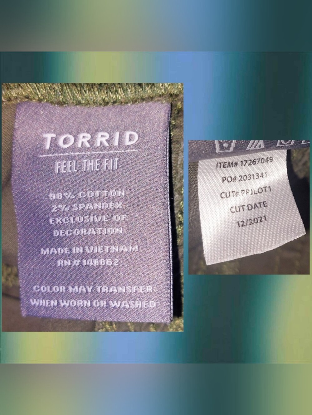 Torrid brand Olive Green Bermuda Stretch Poplin Mid-Rise Shorts Sz 26|4X - Picture 2 of 11